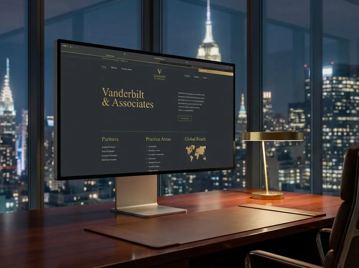 A sophisticated, fast-loading website establishing E-E-A-T (Experience, Expertise, Authoritativeness, Trustworthiness) to attract high-net-worth clients for legal consultations.